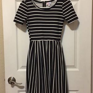 Black and white striped Amelia LulaRoe dress
